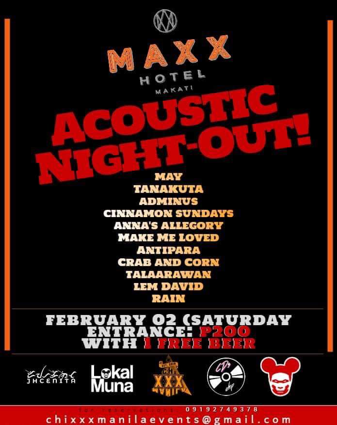 Hey guys! catch us at Maxx Hotel Makati this February where we will serenade you with our favorite RnB selections! Bring a friend and hang with us! Can’t wait to see you there 😉
<a href="/Angelojohnj/">@smilespie</a> @ScrimpyMoon @jbllblln <a href="/SeanDeCoco/">Draeco</a>

Details are in the Posters Below