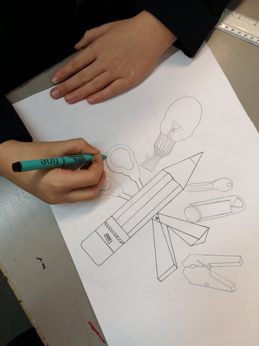 Michael Craig Martin inspired work from 9AR today. Looking great guys! #beechencliffart #inspiringboys <a href="/BeechenCliff/">Beechen Cliff School</a>