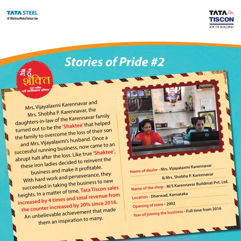 tatatisconworld's tweet photo. Despite losing their son and husband, these two indomitable women took the reins of the business and transformed it to an overwhelming success. We salute the perseverance and spirit of these #WomenOfSteel. Read their incredible story below. #JoyOfBuilding https://t.co/k1PcUbIDMS
