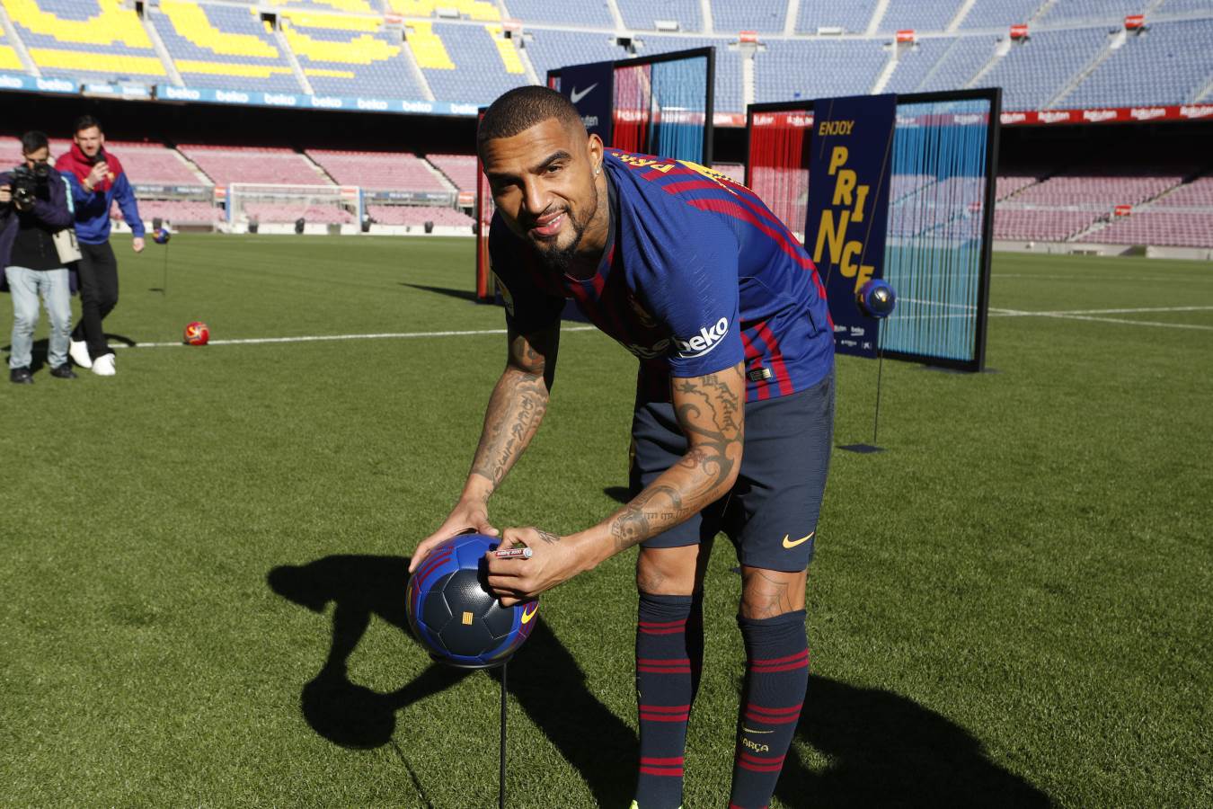 Boateng, en su primer día como azulgrana (Foto: FCB).