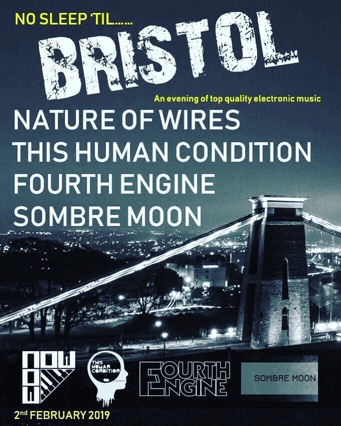 Come along to see us live Bristol 2nd February + @ConditionThis @natureofwires @FourthEngine 

Tickets ~ ents24.com/bristol-events…. 

#livemusic #electronicmusic #bristollivemusic @BristolLive @bristol247 @BristolNight #independentvenueweek
