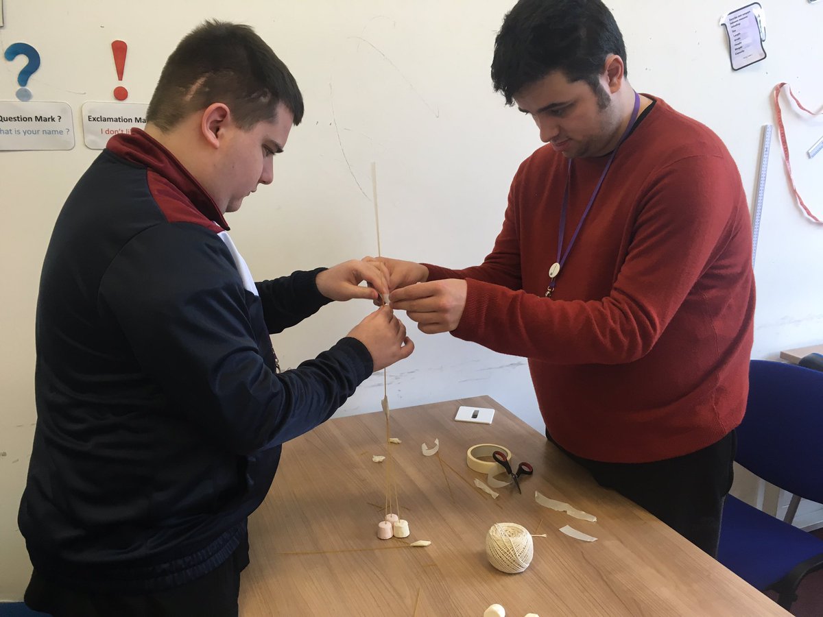 LifebridgeE's tweet image. Our Employability students using key skills in employment in the Marshmallow Challenge #teamwork #communication #problemsolving #leadership
