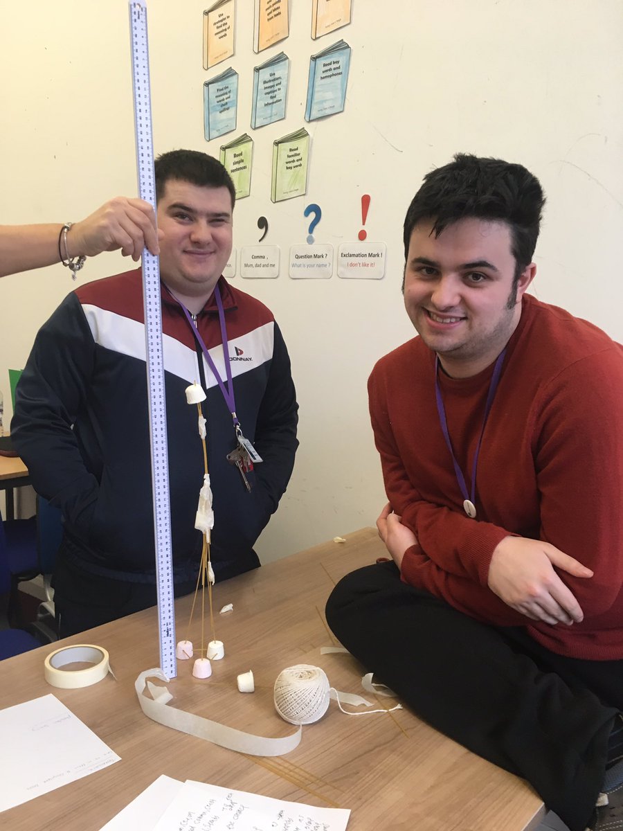 LifebridgeE's tweet image. Our Employability students using key skills in employment in the Marshmallow Challenge #teamwork #communication #problemsolving #leadership