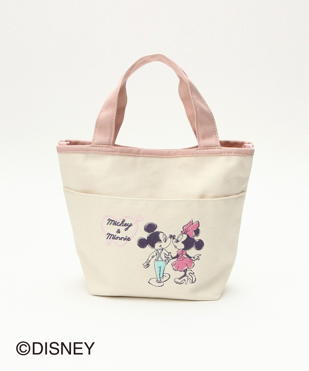 Cocoonist ミッキーとミニーの Weekend Date をイメージしたランチアイテムが登場 ランチボックスは2層構造で保冷剤付き 内側のギンガムチェックがキュートな刺繍トートバッグ は普段使いはもちろんランチバッグとして使っても ぜひチェック