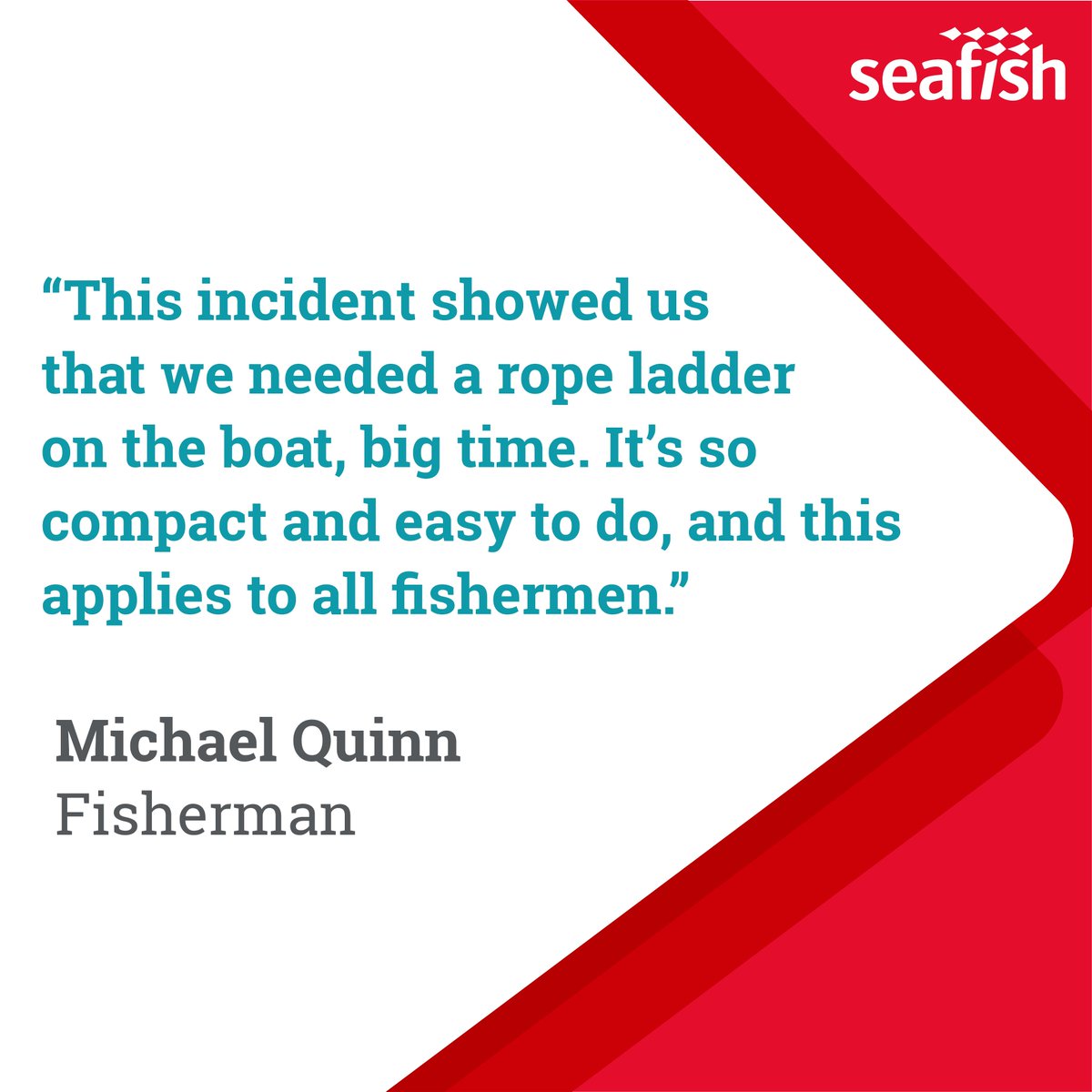 seafishuk's tweet image. An incident on #LoughNeagh last April convinced fisherman Michael Quinn on the need to carry a #manoverboard ladder. Read more in #QuayIssues at issuu.com/seafishuk/docs… #MOBladder #fishingsafety #safetyatsea