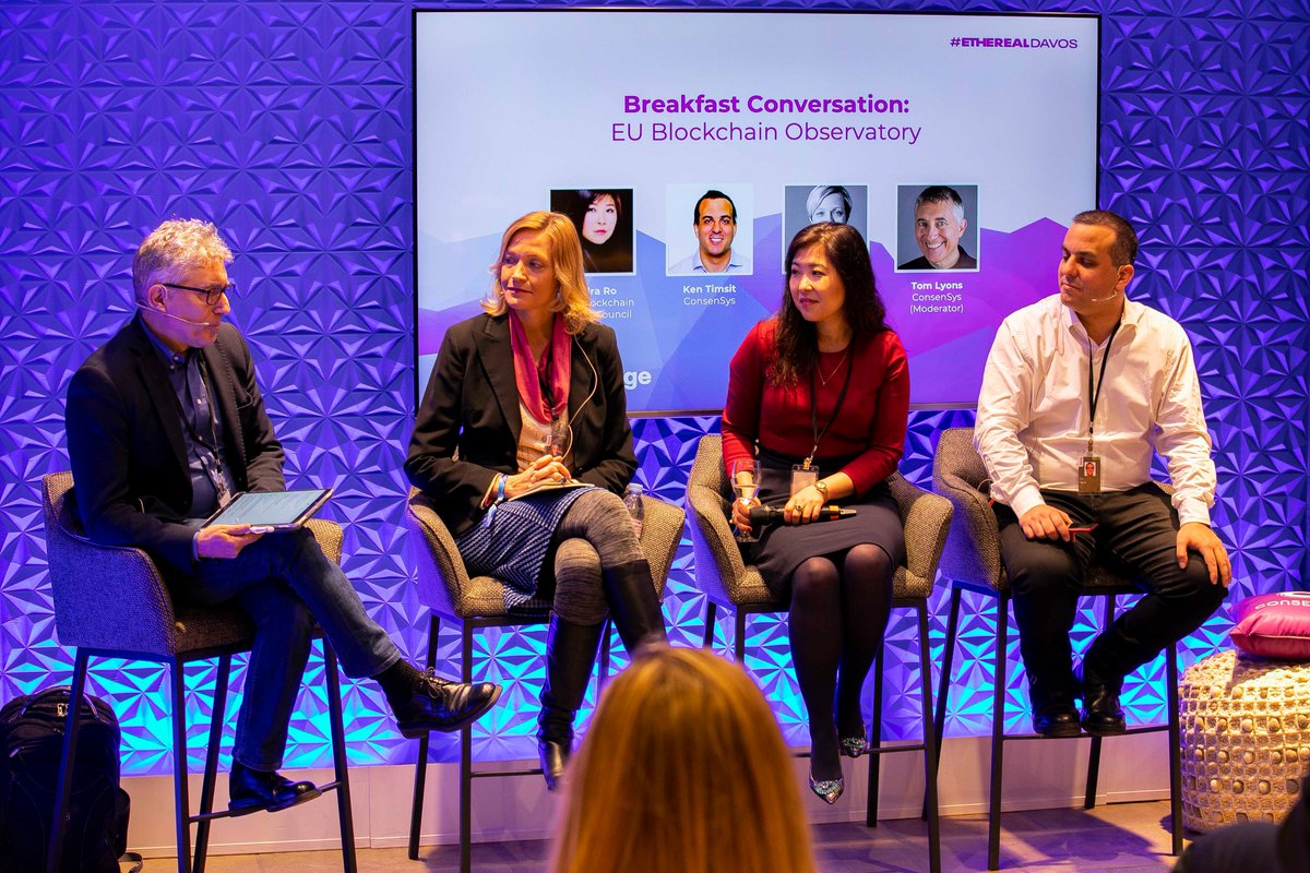 juliemaupin's tweet image. Great discussion about the work of the EU Blockchain Observatory at #WEF2019 in Davos this morning with @srolondon @kentimsit @tom_m_lyons. TL;DR: @EUBlockchain is positioned well to lead in DLT friendly policies and government experiments @iotatoken @GBBCouncil #EtherealDavos