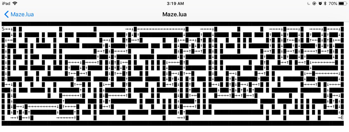 Max ツ Blm On Twitter Back In 2015 I Wrote A Lua Script On My Ipad That Could Generate And Solve A Randomly Generated Maze This Year I Wanted To Try - roblox lua scripts 2019