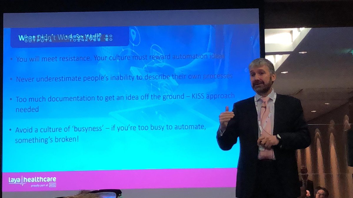 Wondering what tasks to automate with RPA? Ask the team what they give the newest person to do? It's probably the one to automate.(easiest and least liked!)

Ian Brennan CIO @LayaHealthcare 

#CIO #CioDialogue @NoordGroup #IT