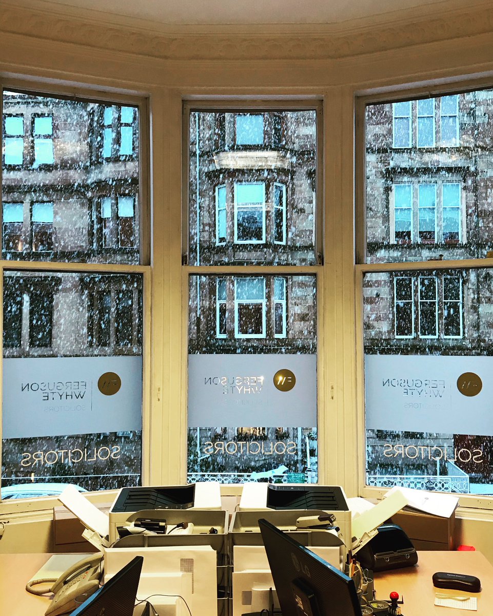 FergusonWhyte's tweet image. First #snow of the year. Glad we’re keeping busy inside the office today!