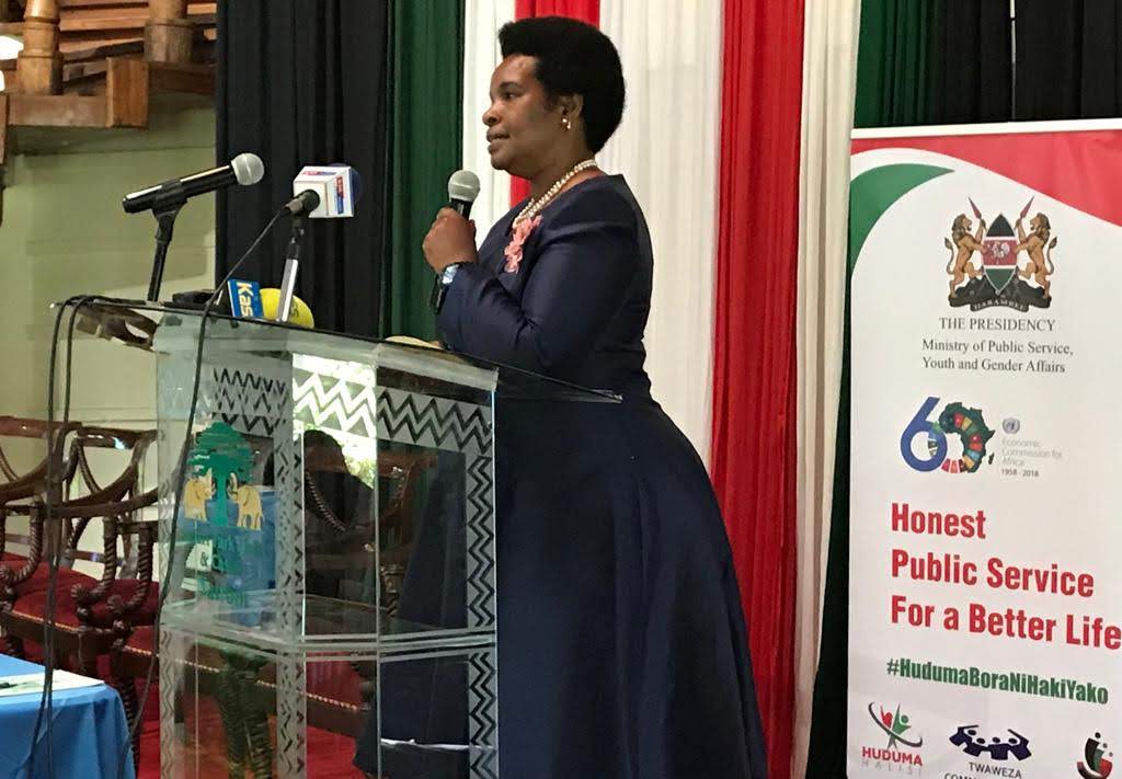 HudumaHalisi's tweet photo. The CS, Ministry of Health @SicilyKariuki is our Chief Guest and is accompanied by the CS, Ministry of Public Service, Youth &amp; Gender Affairs @CSMargaretKobia as well as Principal Administrative Secretary for Public Service, Mrs. Mary Kimonye.
#HudumaHalisiNiHakiYako https://t.co/ixKBzQyfkp