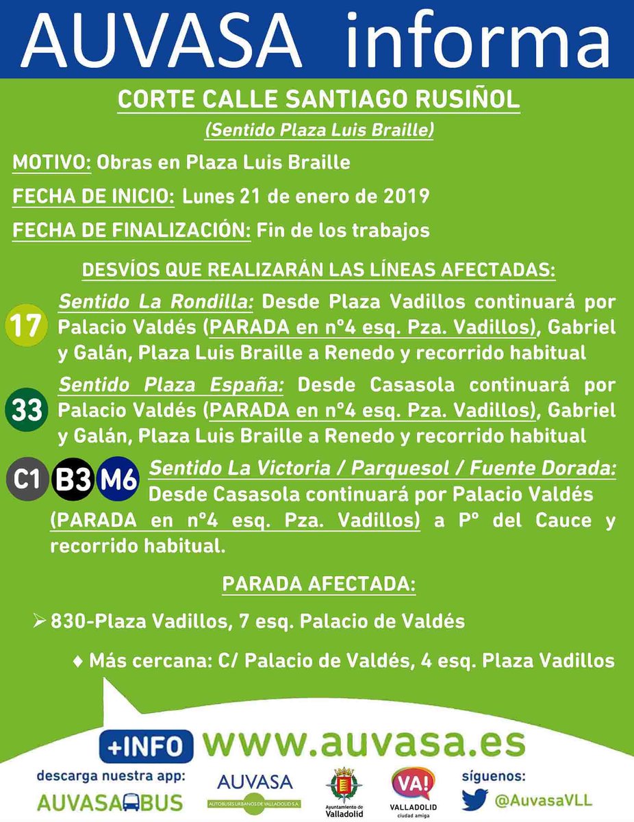 Auvasavll On Twitter Corte Por Obras Desde Hoy