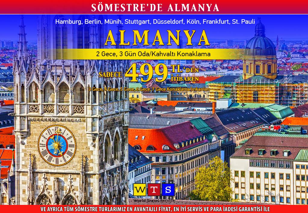 wtsnews's tweet photo. "SÖMESTRE'DE ALMANYA”

#Hamburg, #Berlin, #Münih, #Stuttgart, #Düsseldorf, #Köln, #Frankfurt, #St. Pauli

2 Gece, 3 Gün Konaklama
499 TL'den Başlayan Fiyatlarla

➤ https://t.co/4TxeRQJSBi

#WTS #WorldTravelService #salı #almanya #tatilbaşladı https://t.co/w4XQ5wgwri