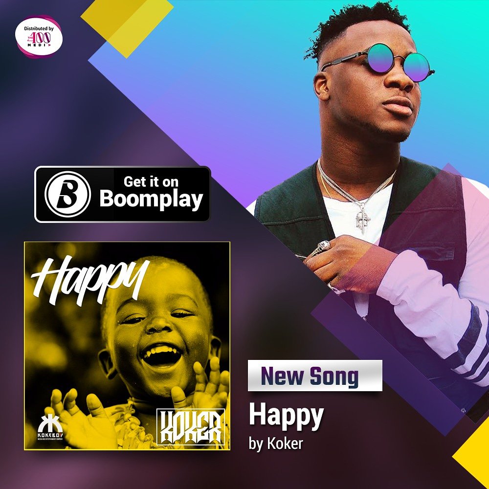The400Media's tweet photo. It's all positive vibes and good feelings on @IAM_KOKER's latest track titled Happy (produced by Tiwezi) 

Get it now on @boomplaymusicng and your favourite streaming platforms

https://t.co/3vlpB6qDPu https://t.co/UHJUv0SSqZ