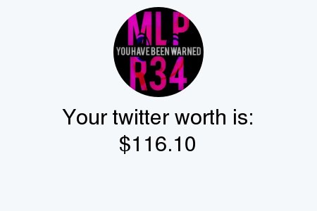 TheClopKing's tweet photo. My Twitter worth is: $116.10

Find yours with https://t.co/yOUcugT81m

. https://t.co/ms5a5uA0Qy