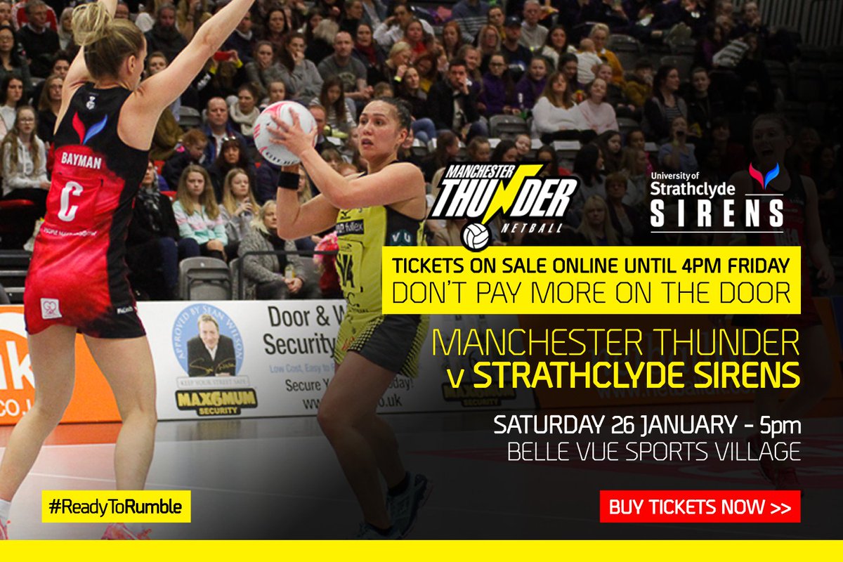 thundernetball's tweet photo. Just THREE days until our opening home fixture of the season. Be part of it. Be there. 

Tickets are on sale online until 4pm Friday. Don't miss out on securing your seats - https://t.co/UbxWi4R0Y1

#ReadyToRumble #ShowUp #NetballInTheCity https://t.co/Owgykz5Ej7