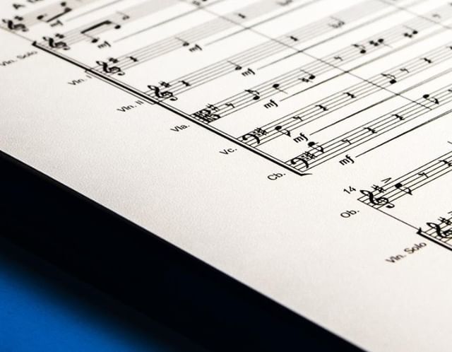 Modern sans serif meets traditional music calligraphy. One of my custom music symbol sets, Zieknoten, in action. Designed for modern works that don't want to be bogged down by ancient musical symbols. Printed on a beautiful stipple paper to contrast the … bit.ly/2S6G1D6