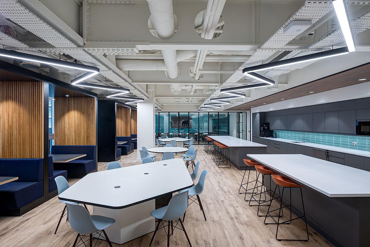 #Painting, #Spraying and Wall coverings at Bravura, #Bishopsgate. #OfficeSpace #officedesign #officedecor