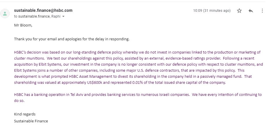 .@PSCupdates 

READ & SHARE

More proof PSC LIED over @HSBC_UK & @ElbitSystemsUS 

#HSBC did NOT divest due to #BDS

Yet again @BenJamalpsc @hudaammori @BrightonBDS @WarOnWant LIED. 

The pro Palestinian movement are such failures they constantly have to LIE.

#bdsfail