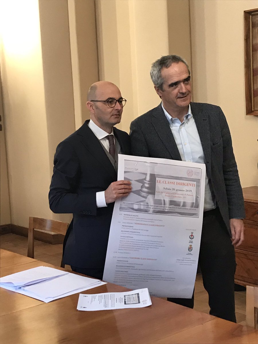 “Il tema della formazione deve essere al centro della vita pubblica del Paese” #RosarioRizzuto presenta l’iniziativa sulle classi dirigenti promossa da <a href="/PadovaLegge/">PadovaLegge</a> e <a href="/UniPadova/">Università di Padova</a> per sabato 26 gennaio 2019 in Sala dei Giganti