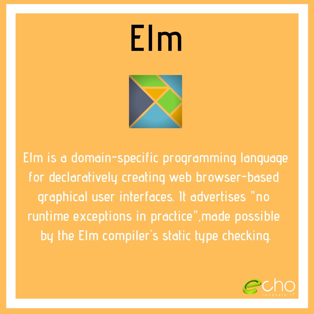 echoinnovateit's tweet photo. Best functional programming languages you can't miss out!!π»
#programminglanguages2019 #androiddeveloper #iosdeveloper #webdeveloping #mobileappdevelopment @echoinnovateit https://t.co/gru7zki6YB