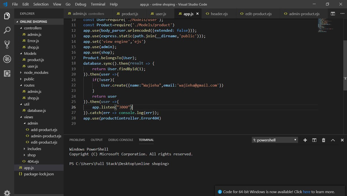 Wajiha_Niazi's tweet image. Today We add relation between tables by usin #nodejs , #sequelize &amp;amp; #ejs
#AfghanGrilsCode
@CodeToInspire