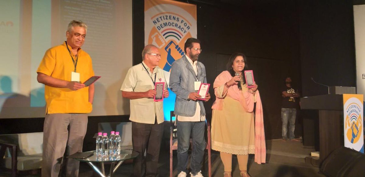 cjpindia's tweet photo. Coming soon, Hate Hatao, a revolutionary new app that can be used by anyone with a smart phone to report instances of hate and inciteful speech. The app will be available on Google Playstore from Jan 30, 2019. The launch announcement was made on Jan 19 at #NetizensForDemocracy https://t.co/uzCa4HpfbS