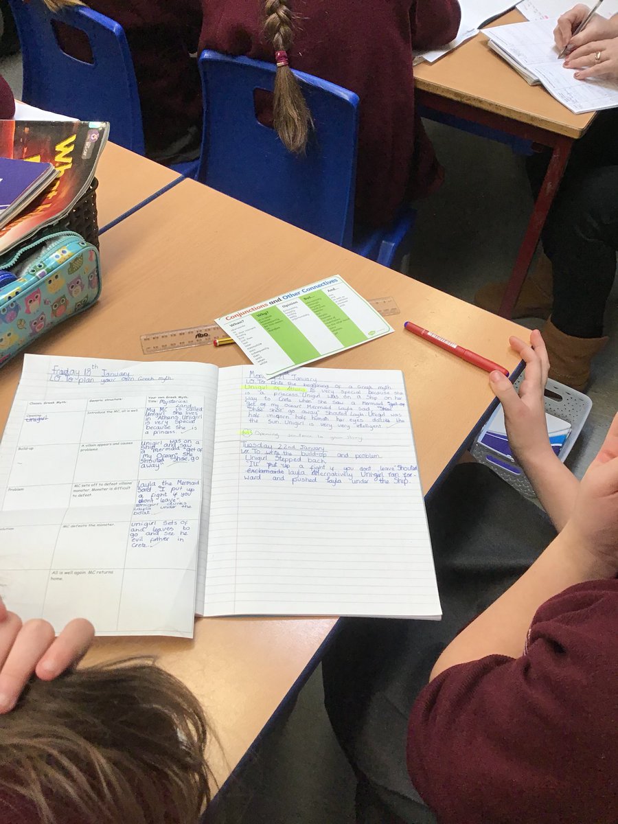 CharlesPrimary's tweet image. Year 5 working hard with Mr Murray on the build-up of their Greek Myths. @PieCorbett #conjuctions #KingMinos #villainproblems