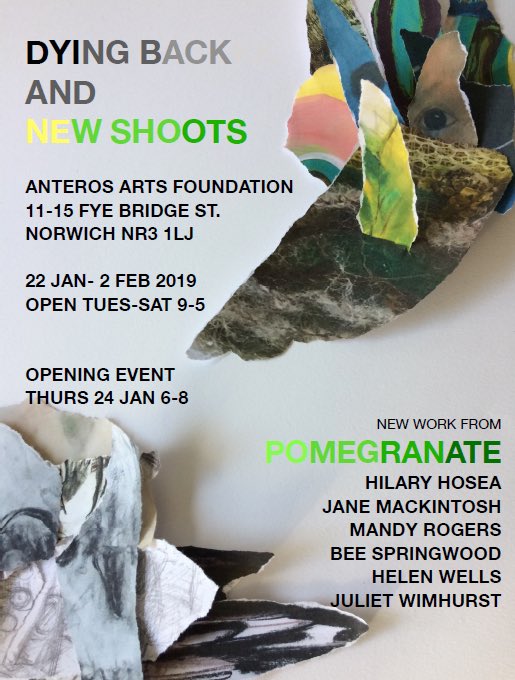 RT <a href="/Norwich20Group/">Norwich 20 Group</a>: Pomegranate - Dying Back And New Shoots <a href="/AnterosArts/">Anteros Arts</a> 
Starts today, the PV is Thursday 24 January, 6-8pm.
The show continues until 2 February