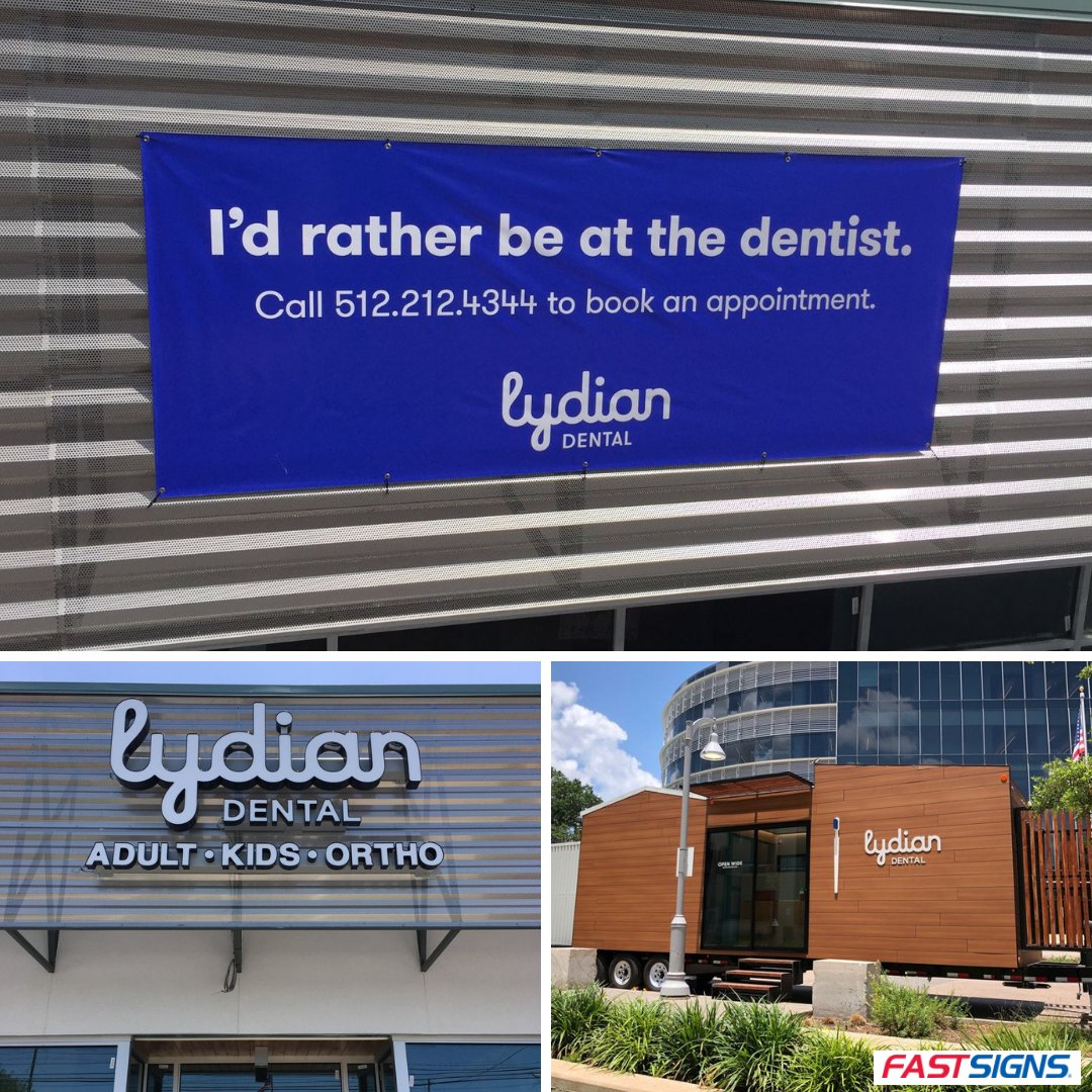 FASTSIGNS286's tweet photo. Going to the dentist doesn't have to be scary! FASTSIGNS helped Lydian Dental create an environment that was warm and inviting for their clients. https://t.co/TOAGaLLGTs