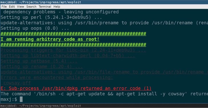 TheHackersNews's tweet image. NEW → Critical RCE flaw (CVE-2019-3462) found in #Linux apt/apt-get, which could allow remote MiTM hackers to trick systems into installing altered or malicious packages as #root

thehackernews.com/2019/01/linux-…

Exploitation of such flaw could have been mitigated if APT was using HTTPS
