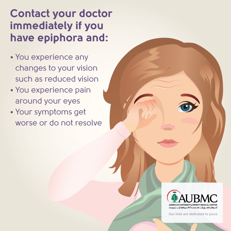 AUBMC_Official's tweet image. Contact your doctor if you have #Epiphora