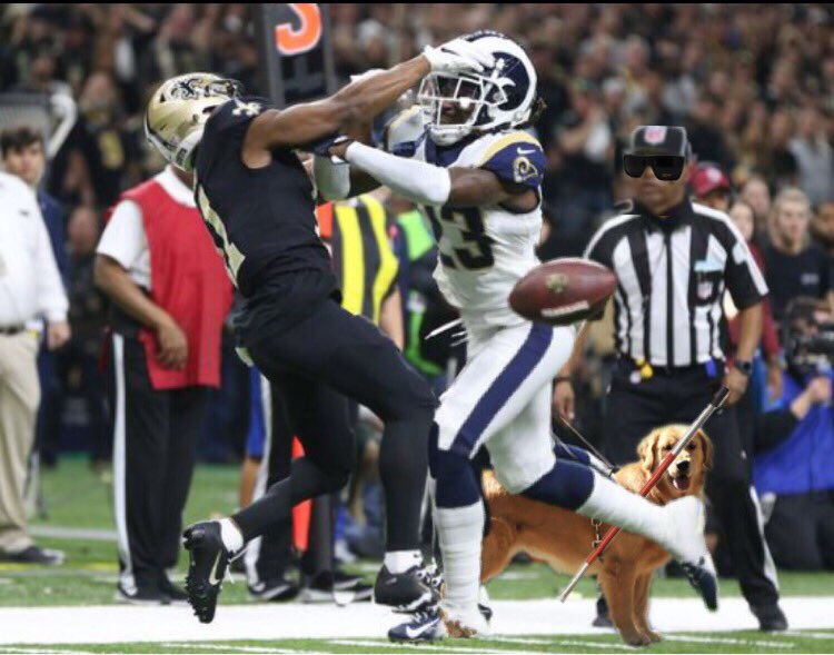 CarlTips's tweet image. New angle of the #NoCallPI @Saints @RamsNFL.  @NFLOfficiating