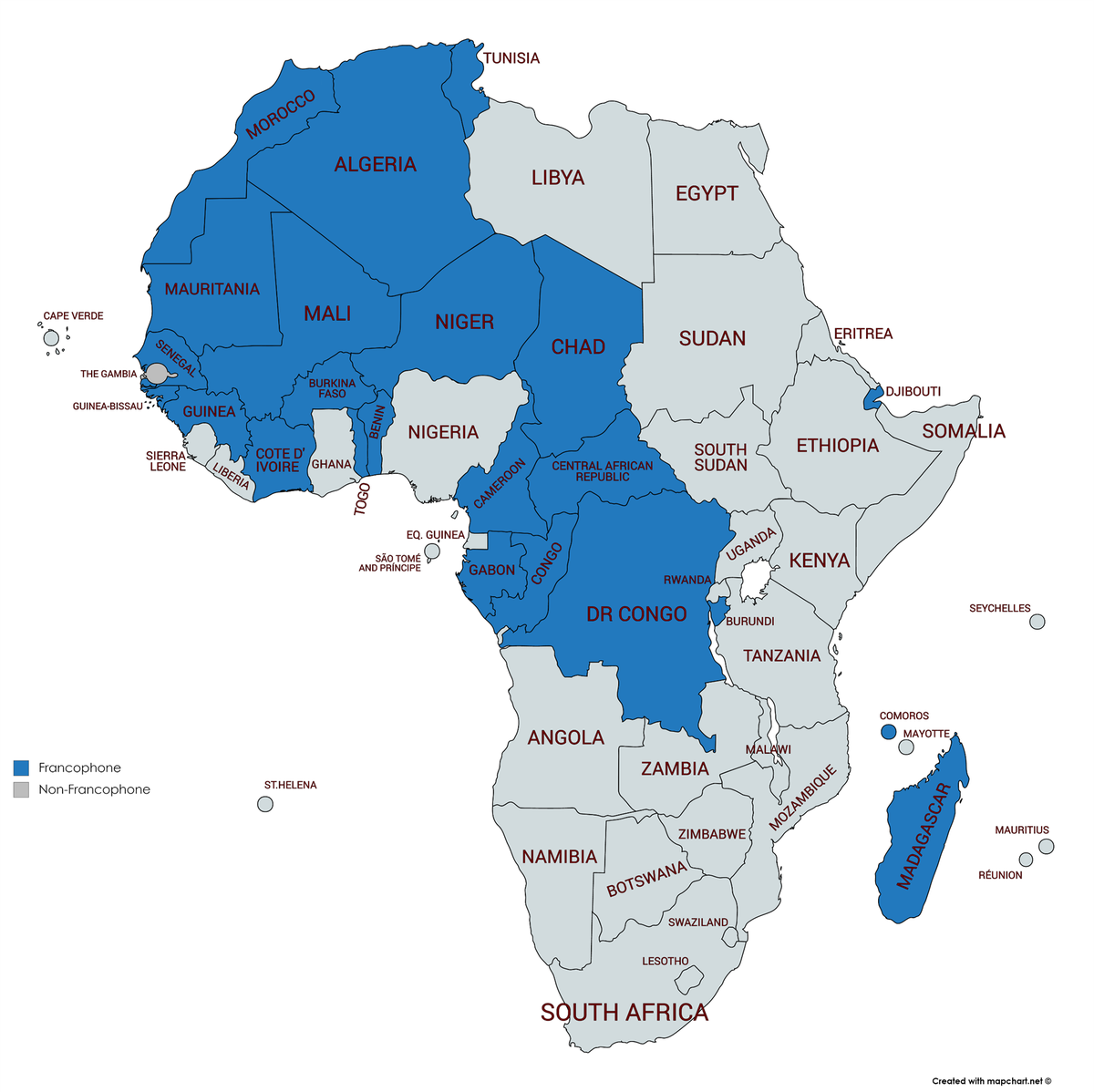 Map Of Africa In French