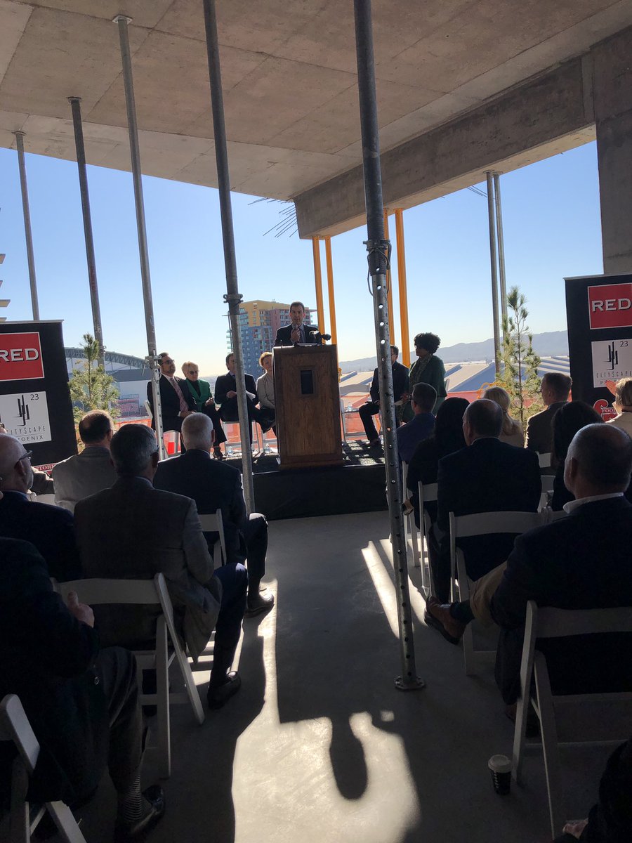 phxchamber's tweet photo. At #Block23 topping off party, Streetlights Residential says that the @CityofPhoenixAZ is THE BEST city to do #business with. We’re not surprised—but we are proud! #Phoenix https://t.co/wI1F7QBAEB
