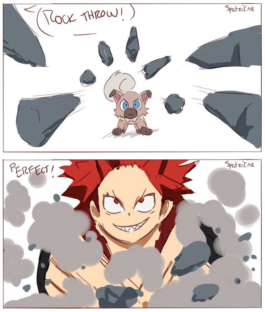 POKEMON AU! Kiri + Rockruff (My Instagram people voted for Rockruff to be Kiri's Pokemon and I'm happy they did c':) Read the thread! #BokuNoHeroAcademia #MyHeroAcademia 