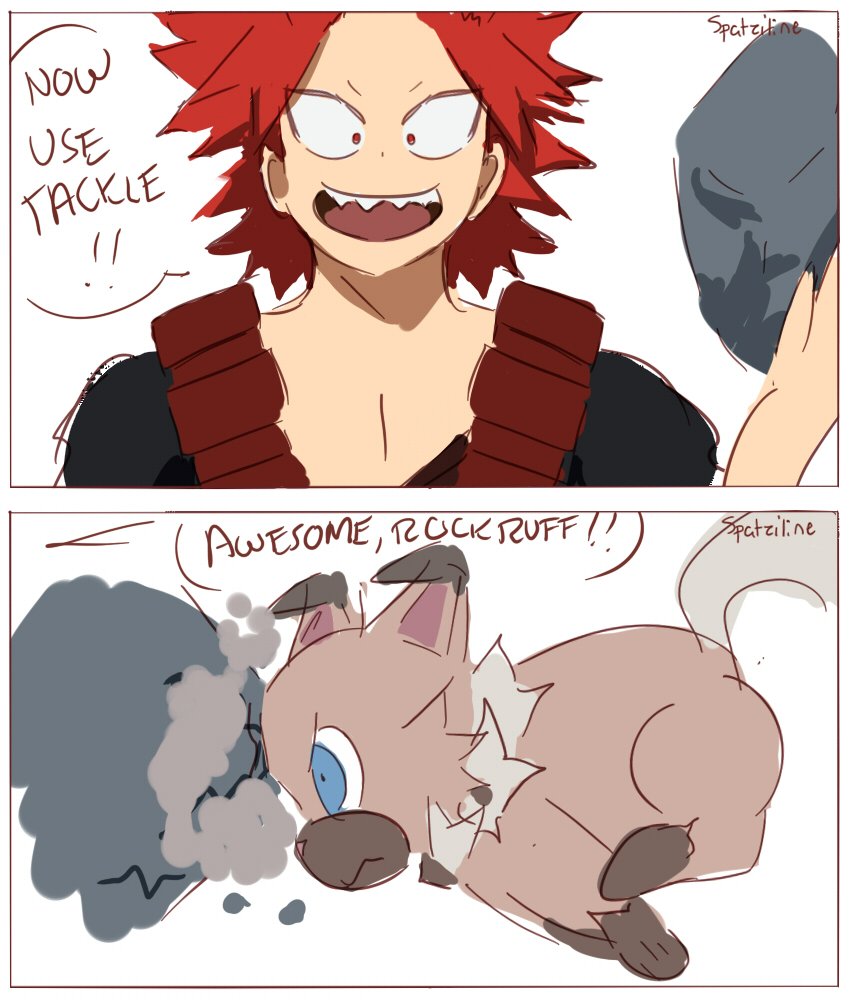 POKEMON AU! Kiri + Rockruff (My Instagram people voted for Rockruff to be Kiri's Pokemon and I'm happy they did c':) Read the thread! #BokuNoHeroAcademia #MyHeroAcademia 