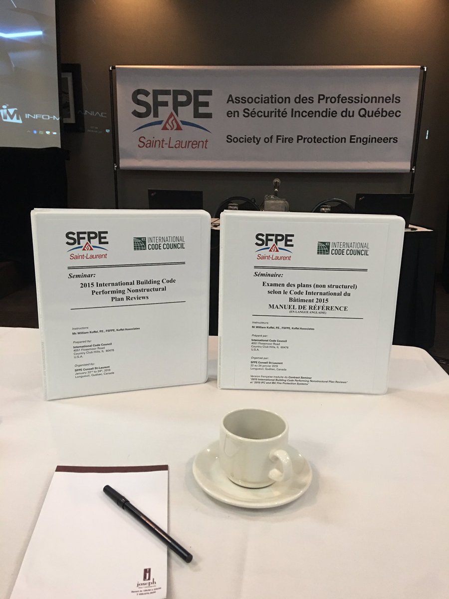 Getting ready for our annual training seminar. This year’s topic: 2015 International Building Code Performing Nonstructural Plan Reviews by William Koffel FSSFPE #SFPE #Engineering