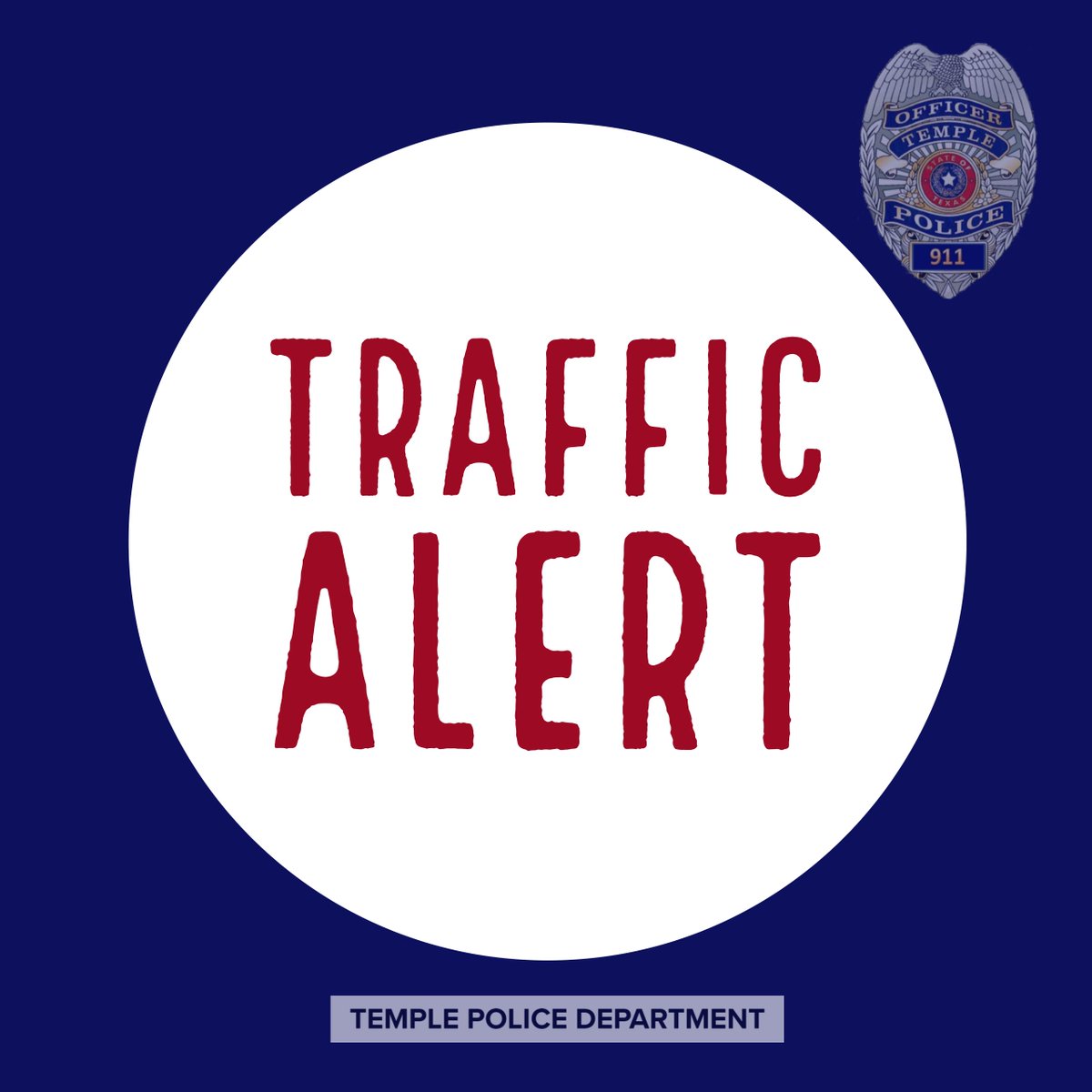 TempleTXPolice's tweet photo. TRAFFIC ALERT
Central Overpass is blocked. Prepare to take an alternate route. Nugent or the South Loop are suggested.
Cleanup is underway after accident that resulted in diesel fuel leakage. Update will be provided when the road is cleared for travel. #TempleTraffic https://t.co/NOW4YAO7zv