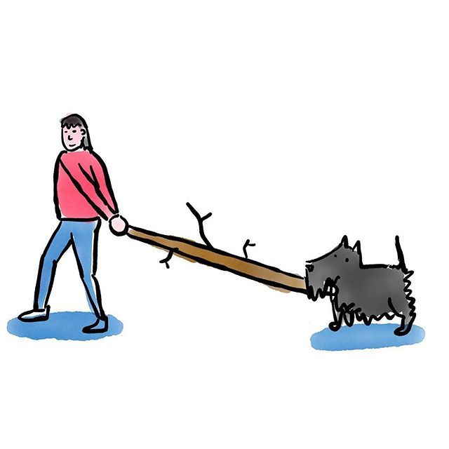 Girl and westie speaking softly and carrying a big stick - 3:54pm Brockwell Park