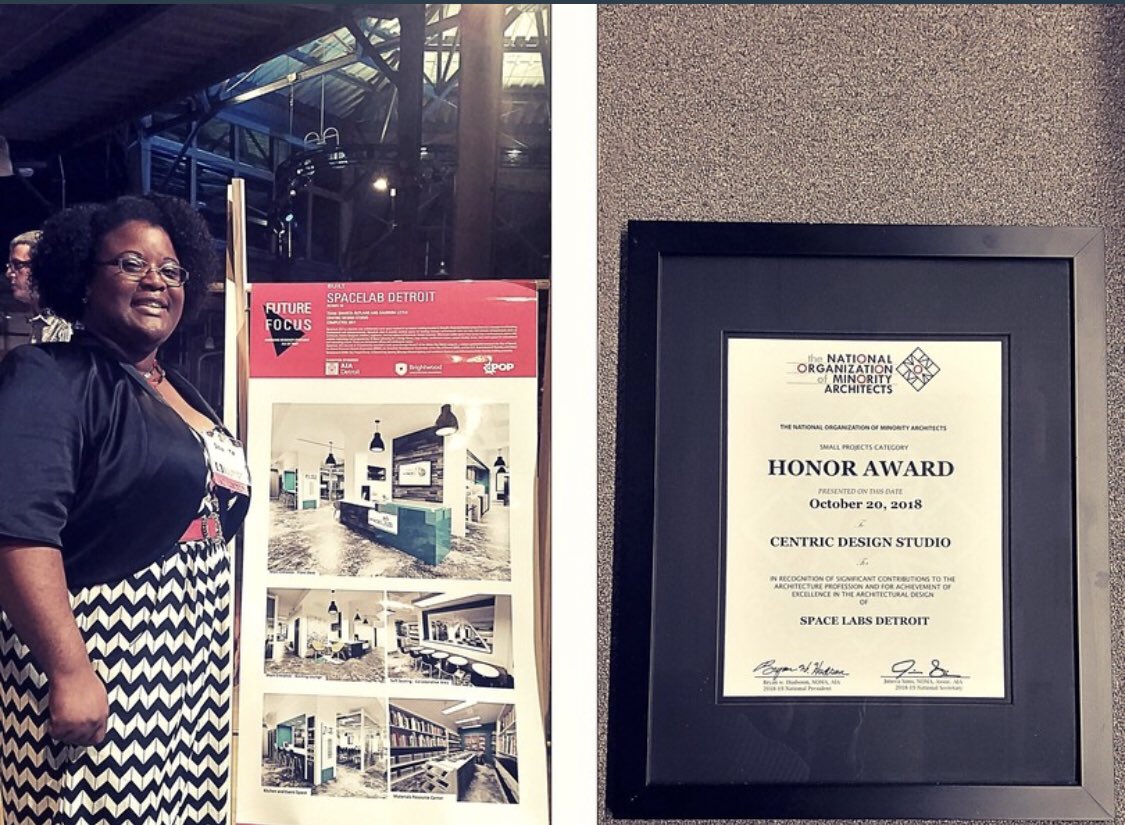 SpaceLabDetroit's tweet photo. Shanita Rutland, designer for #SpaceLabDetroit writes about her experience designing our #coworking space and the rewards that followed. We’re proud to work here (and show it off) every day! https://t.co/ukiIEhynwW

 #officedesign #architecture @All_is_well_313 https://t.co/J5NdfX7Hvi