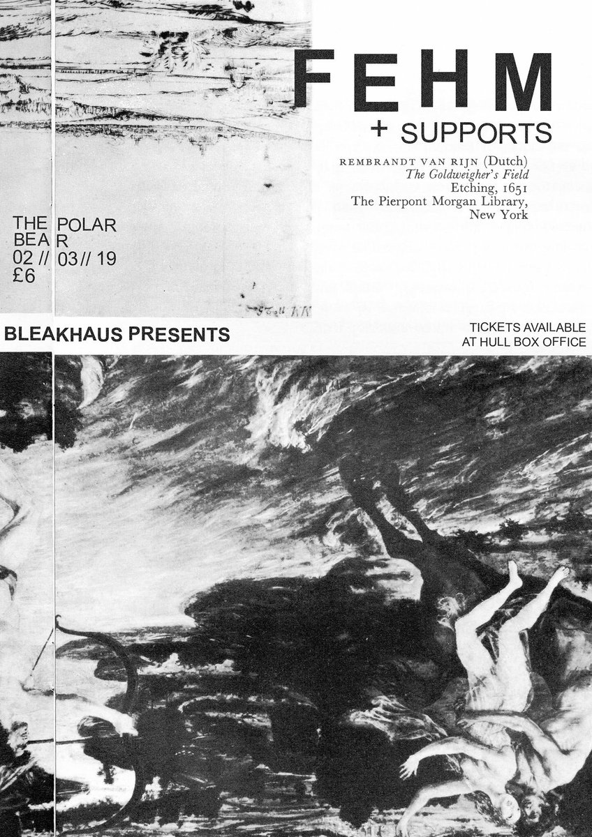 We’re delighted to bring back our Leeds favourites <a href="/fehmband/">FEHM</a> to the new <a href="/PolarBearHull/">The Polar Bear</a> this March.

New track ‘Blue Hour’ has jut dropped and it is an anthem. Listen and invest in a ticket from <a href="/HullBoxOffice/">Hull Box Office</a>. 

BH.