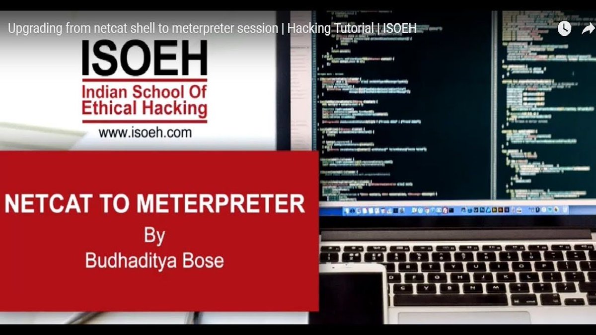 isoeh's tweet image. Netcat is an extremely useful tool when working with reverse shells.
In our tutorial video this week, learn how to upgrade from netcat shell to meterpreter session. buff.ly/2W4oWZz
For more video - like,comment, share & subscribe!
#isoeh #HackingTutorial #HackingGuide