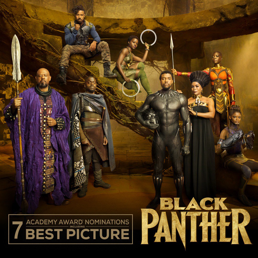 Congratulations to #BlackPanther on its seven Academy Awards nomination including Best Picture! #OscarNoms