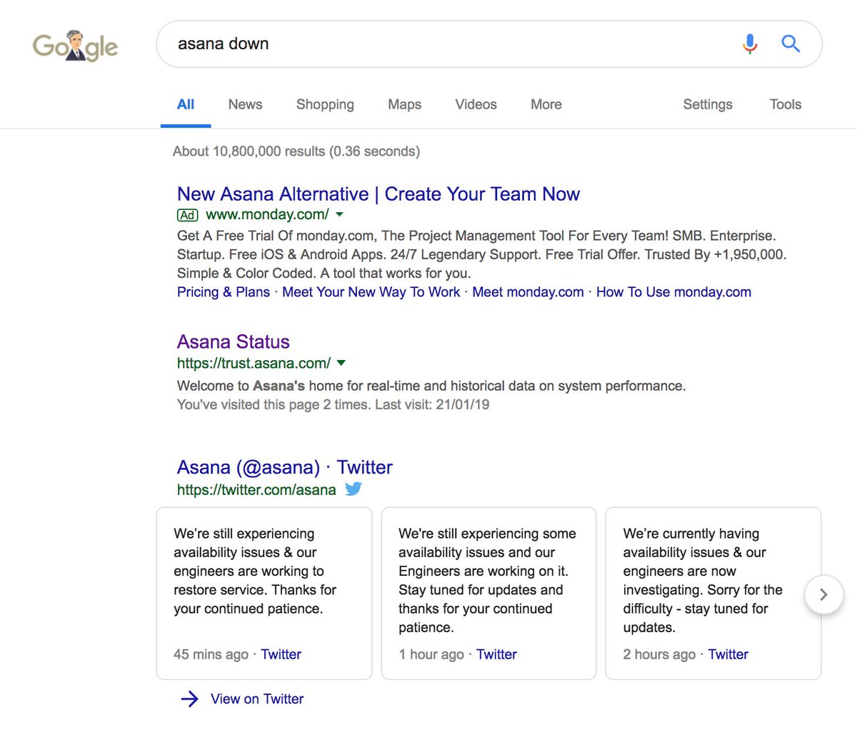 DanClicky's tweet image. Good or Bad PPC strategy? #PPC #Asana #Down