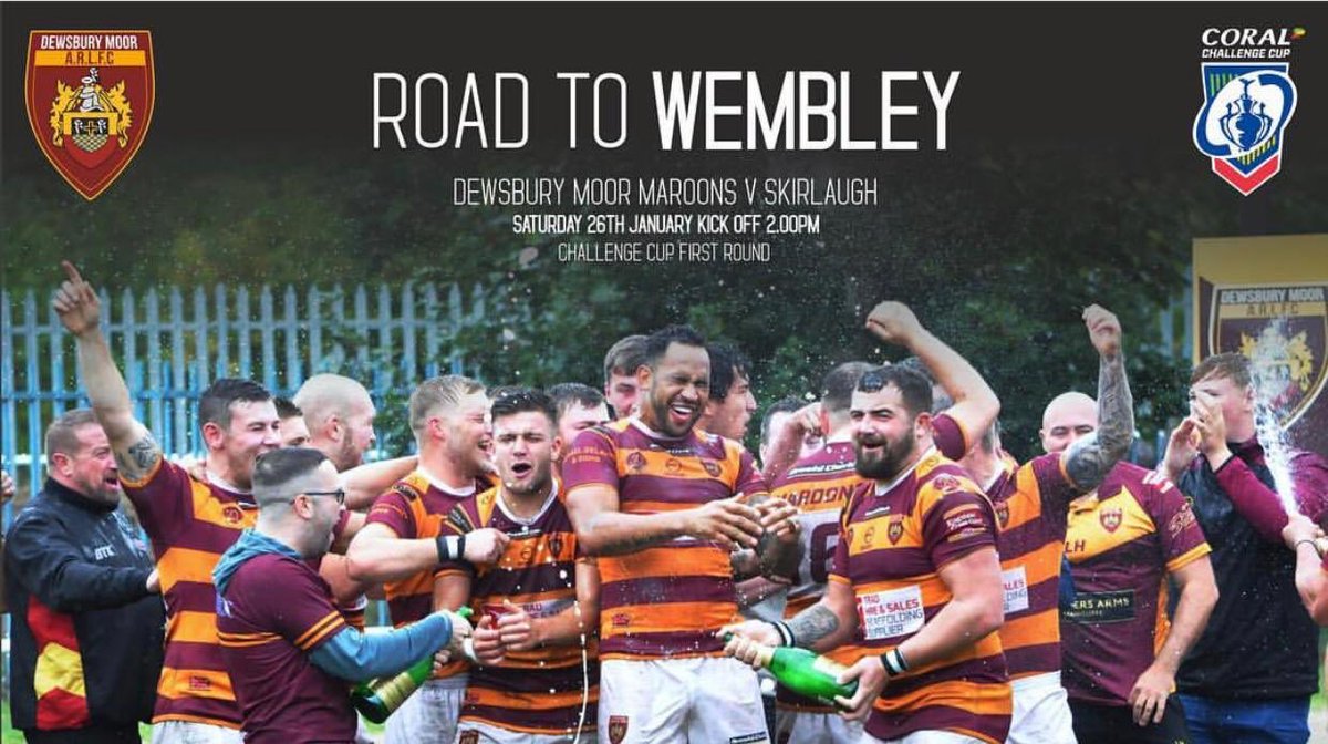 DewsburyMoorMaroons (@moormaroons) on Twitter photo π¨THIS WEEKπ¨
CORAL CHALLENGE CUP
π
SATURDAY 26TH JANUARY
π Maroons v <a href="/SkirlaughRL/">Skirlaugh RL</a>
π <a href="/TheChallengeCup/">Betfred Challenge Cup</a> First Round
π 2.00pm
π Maroon Park
#upthemaroons #RugbyLeague π¨THIS WEEKπ¨
CORAL CHALLENGE CUP
π
SATURDAY 26TH JANUARY
π Maroons v <a href="/SkirlaughRL/">Skirlaugh RL</a>
π <a href="/TheChallengeCup/">Betfred Challenge Cup</a> First Round
π 2.00pm
π Maroon Park
#upthemaroons #RugbyLeague