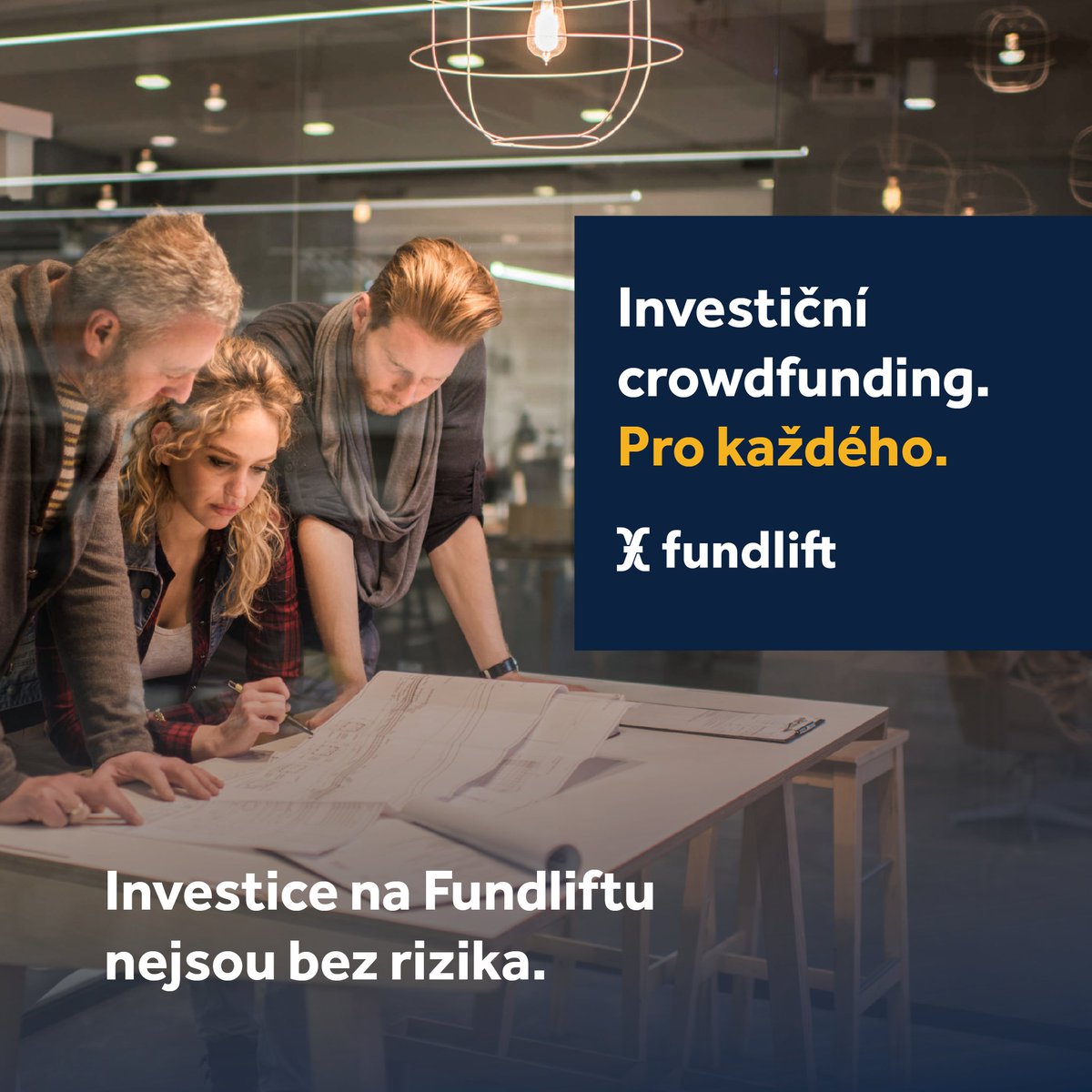 Co je největší předností naší investiční crowdfundingové platformy? Že se naši klienti mohou stát investory projektů prostřednictvím i menších částek. Mohou tak snadno diverzifikovat své portfolio. Více na Fundlift.cz

* Investice na Fundliftu nejsou bez rizika