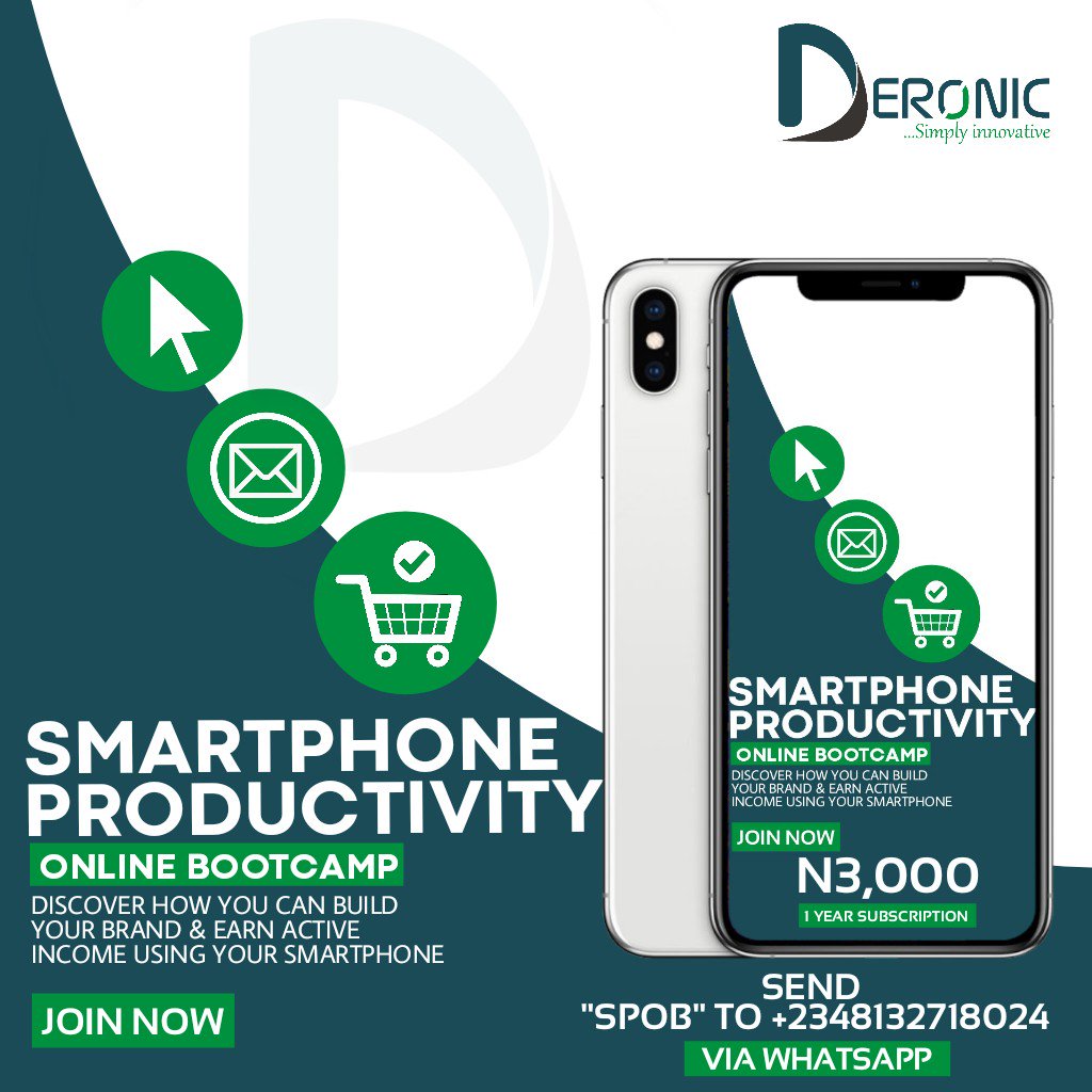 realronaldken's tweet photo. Join the #SmartphoneProductivity online bootcamp & learn how to put your #smartphone to use and make #money
#UYmobile @samsungmobileng https://t.co/6RZN0LestY