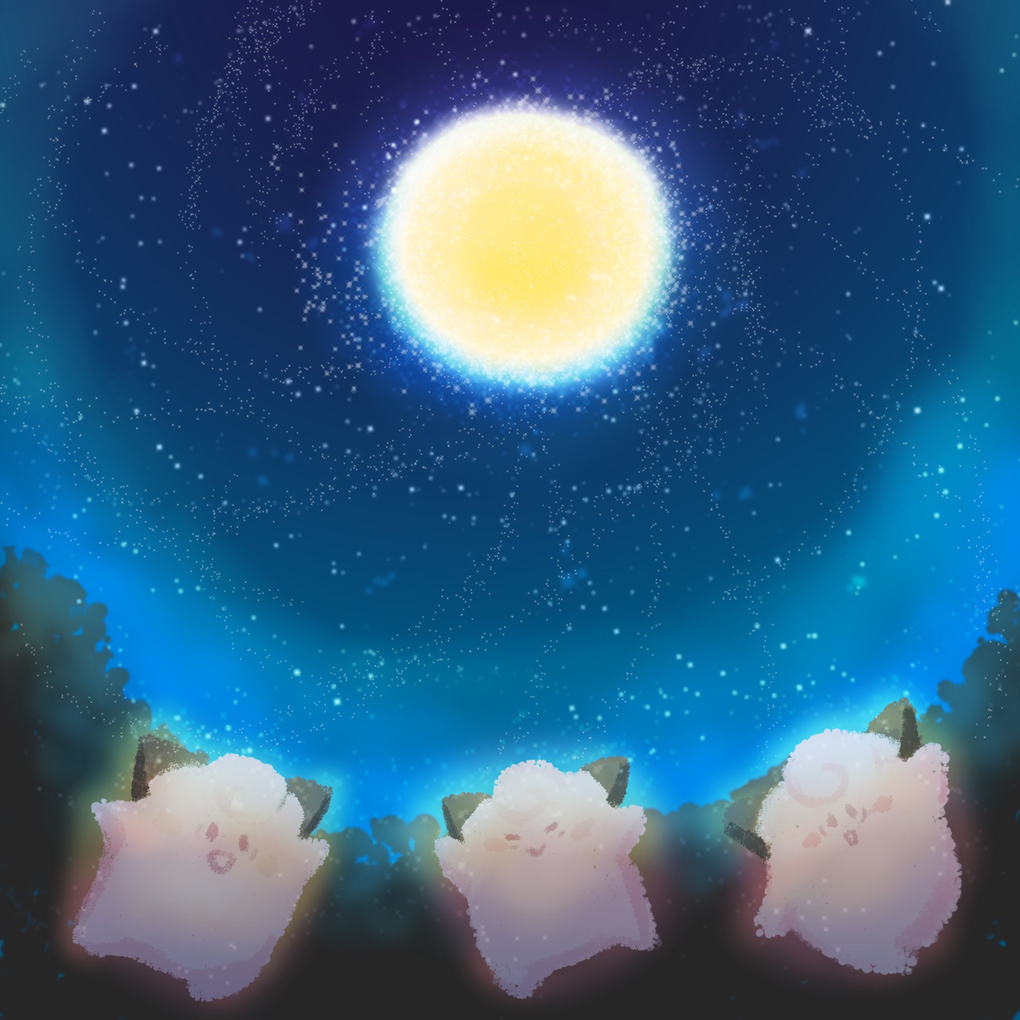 En エン 昨日と今日 月が綺麗だったから それとなく描いたもの 描いたのは昨日 1時間ちょっとかな 月曜に月が綺麗だと ふと おつきみやまのイベントを思い出す金銀世代 イラスト イラスト基地 おつきみやま ピッピ T Co Ji8rndohuu Twitter