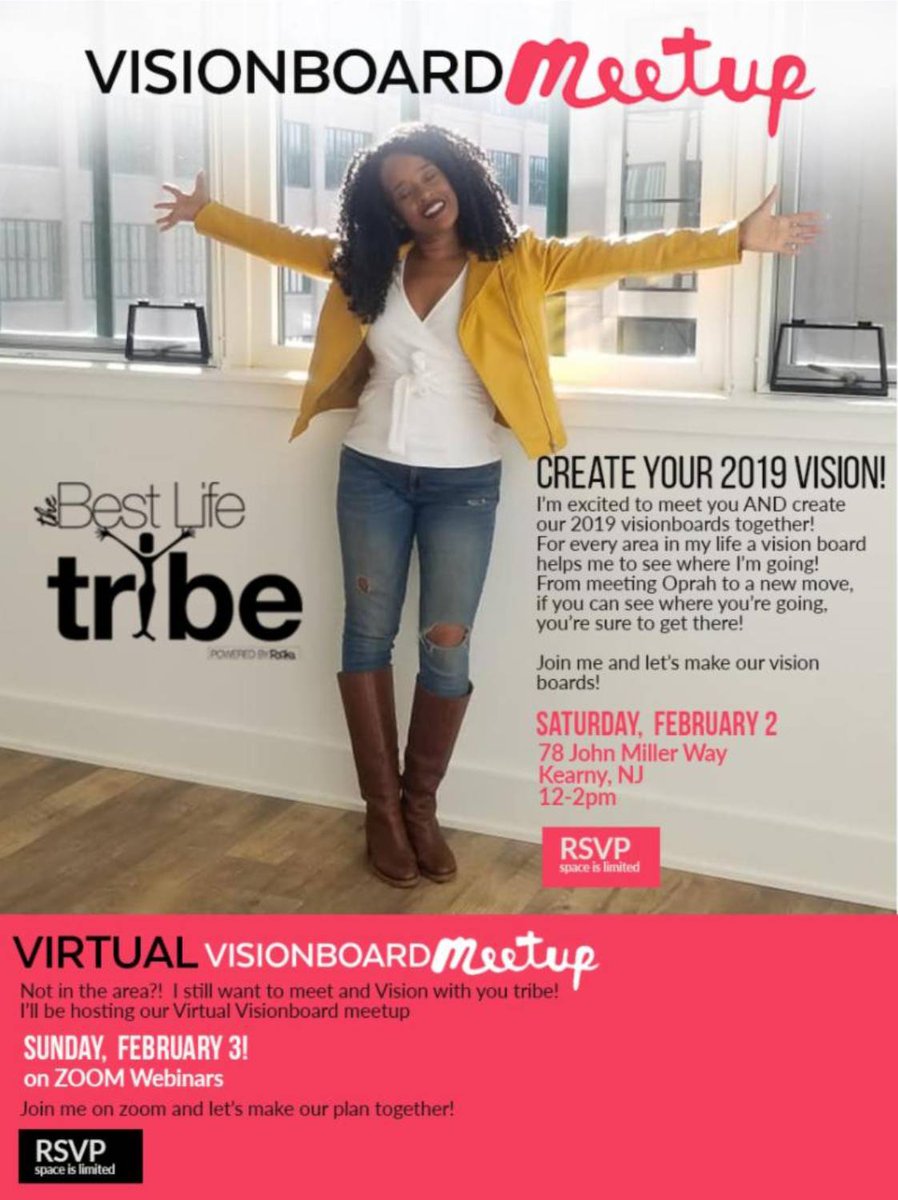 PookaPureSimple's tweet photo. Join the Best Life Tribe for a vision board meetup! Join in by meeting up in person or joining us virtually! It's never too late to get focused! Get your tickets, today! Share with a friend!
https://t.co/x4qhc6crQH https://t.co/hIiXcw5Dqn