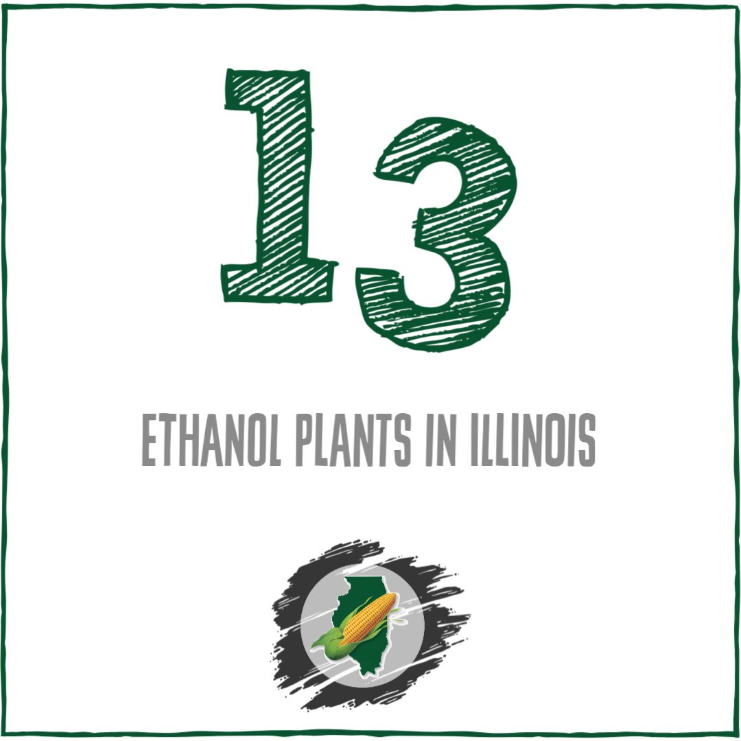 ilcorn's tweet image. 13 - The number of ethanol plants across the state of Illinois where corn becomes a cleaner, higher octane fuel. #ILCorn #ByTheNumbers